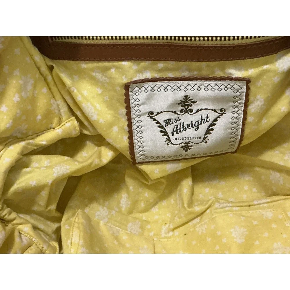 Miss Albright Anthropologie Bird Needlepoint Canvas Satchel Bag‎ Cream Floral